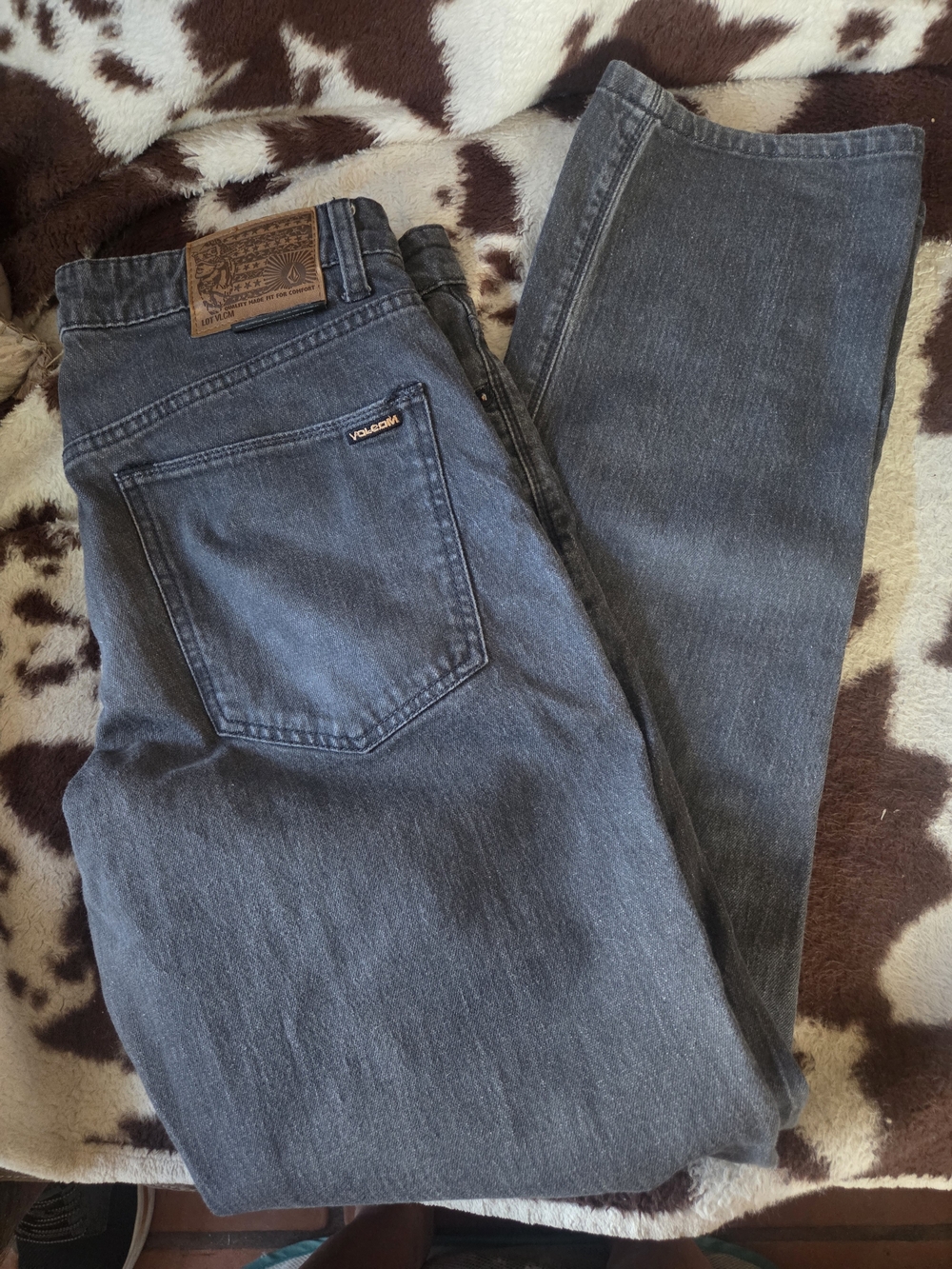 Volcom Men's Charcoal Straight Leg Jeans